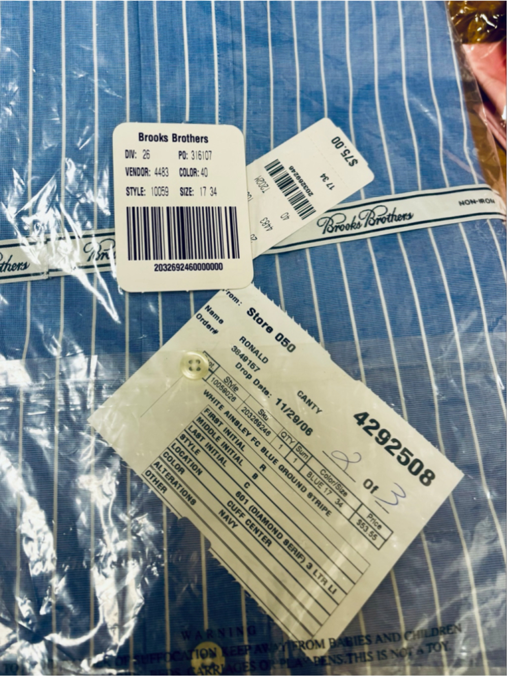 Bundle of Five Men’s Monogrammed RCB Dress Shirts Brooks Brothers Paul Fredrick - Picture 8 of 16